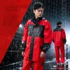 Two-piece raincoats for men and women, long outdoor commuter electric bikes, PU thickened rainproof daily necessities Specification image